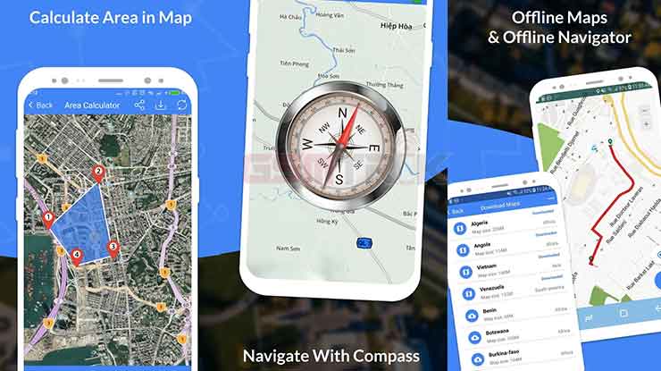 GPS Maps Navigate Traffic Area Calculating