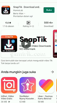 Menggunakan Aplikasi SnapTik