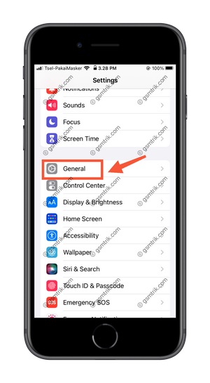 Pilih General iOS 15