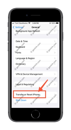 Pilih Transfer or Reset iOS 15